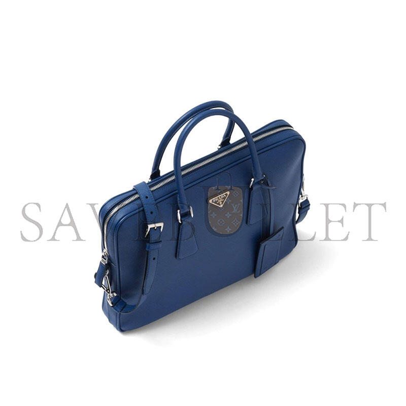 Pra*a saffiano leather briefcase 2ve368 (36*28*4cm)